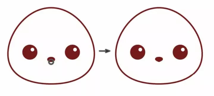第三步：创建一个棕色的（和眼睛一样的颜色）椭圆当作鼻子.webp.jpg