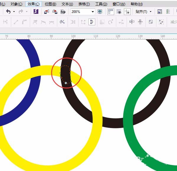 CDR绘制教程，CDR怎么设计奥运五环8.jpg