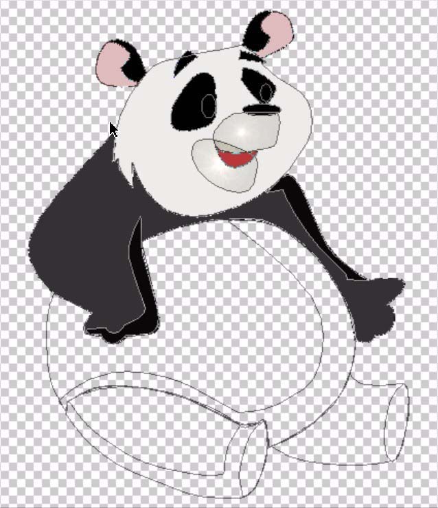 PS手绘教程，PS怎么手绘卡通熊猫5.jpg