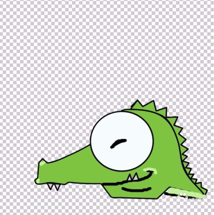 PS新手教程，PS绘制一个鳄鱼头像的步骤.jpg