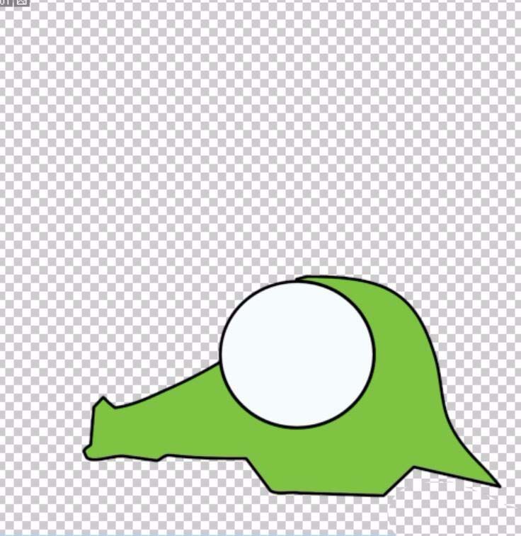 PS新手教程，PS绘制一个鳄鱼头像的步骤3~.jpg