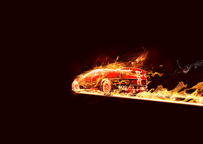PS酷炫特效实例教程，制作超酷的火焰汽车方法图文解析