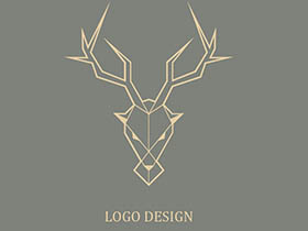 AI设计logo教程，教你ai制作简约现代的直线鹿形LOGO