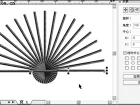 Coreldraw绘图教程，cdr立体折扇绘制方法